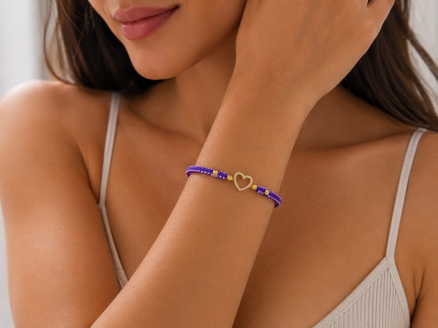 Pulsera corazón de Oro laminado